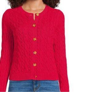 Lands End Drifter Red cardigan